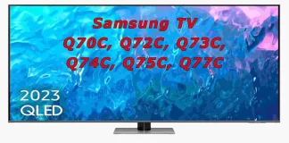 Samsung TV Q70C, Q72C, Q73C, Q74C, Q75C, Q77C skillnader