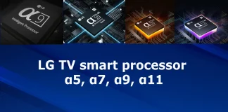 LG TV smart processor α5, α7, α9, α11