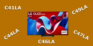 LG OLED TV skillnad mellan modellerna C41LA, C44LA, C45LA, C46LA, C47LA, C48LA, C49LA