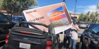 Kan en 75-tums TV transporteras i en bil