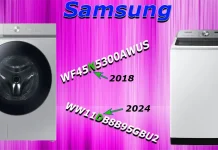 Samsung tvättmaskin modellnummer 2013-2024 Förklaring