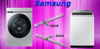 Samsung tvättmaskin modellnummer 2013-2024 Förklaring