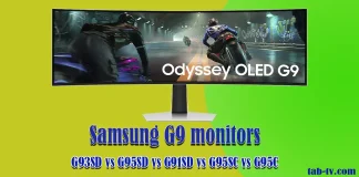Skillnader mellan Odyssey G9 2023-2024 monitorer