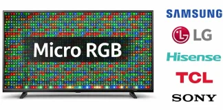 Micro RGB-, RGB Evo- och TCL Mini RGB-tv-apparater