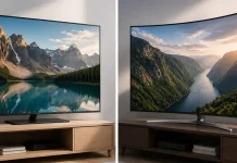 Platta och böjda TV-apparater, skillnaderna mellan dem