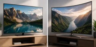 Platta och böjda TV-apparater, skillnaderna mellan dem