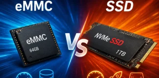 Skillnaden mellan eMMC- och SSD-lagring
