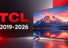TCL TV-sortiment år för år 2019–2026